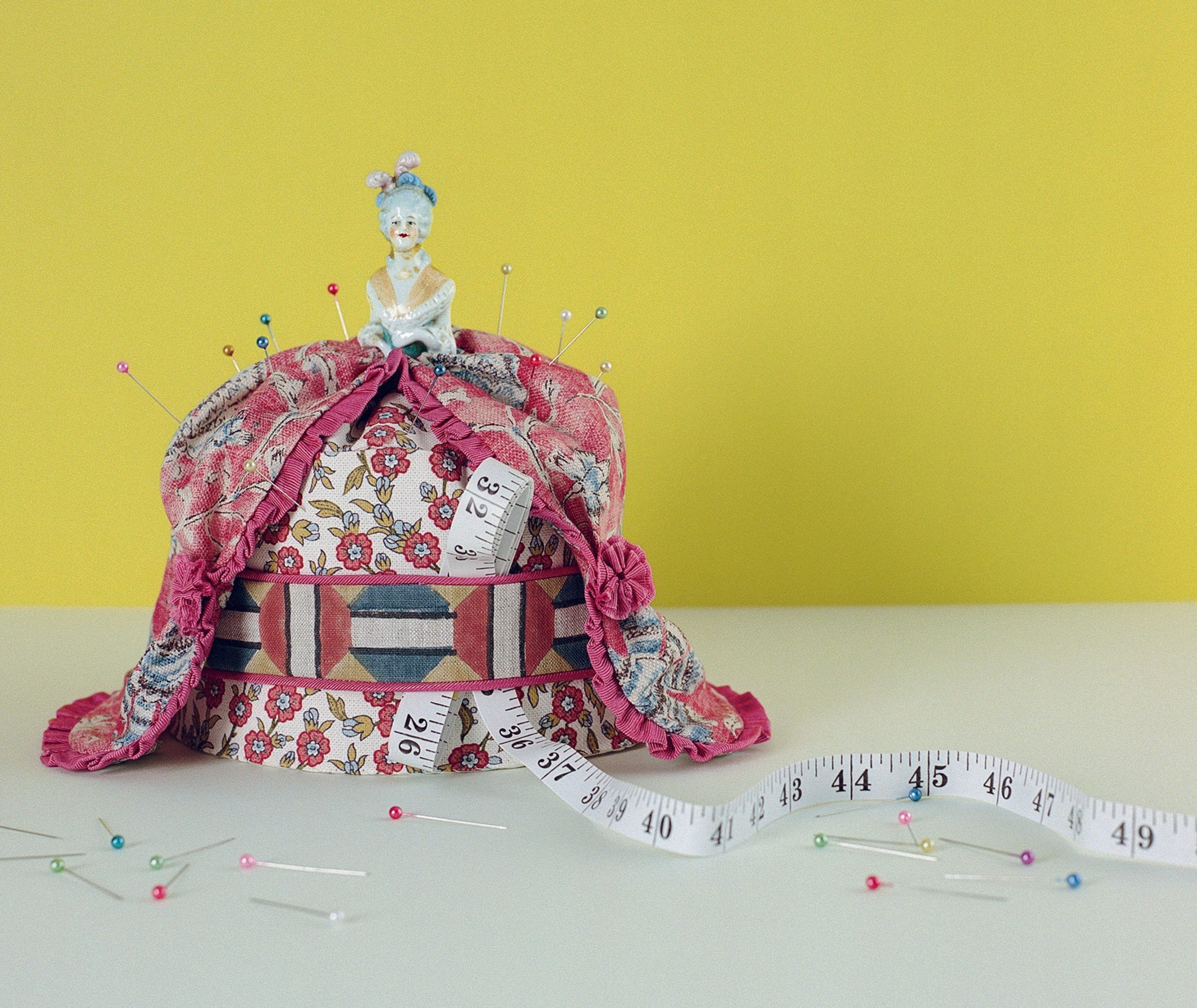 Pin cushions patterned with perfect little prints